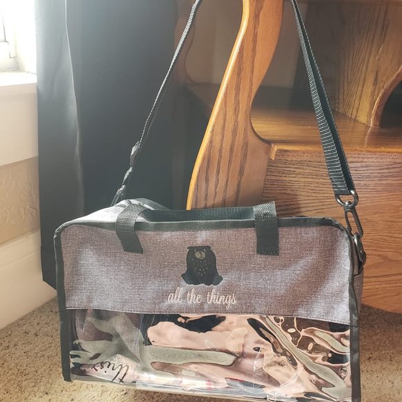 Crossbody Organizing Tote - charcoal and heavy PVC - Picture 12 of 15